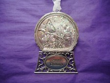 NEW Glittery Snowglobe Ornament, "Seasons Greetings", from Ganz