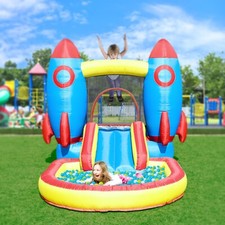 Kids Inflatable Bounce House with Blower Bouncy Castle with Slide Jumping Area