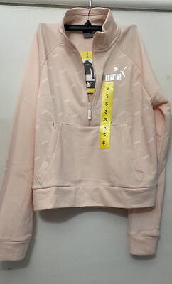 New Puma Ladies' Half Zip Pullover, Pink Rosewater, Sz S
