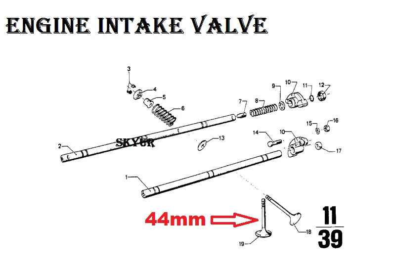 Válvula de admissão de motor BMW 2002 1968-1974 GENUÍNA 11341251880 - Imagem 2 de 2