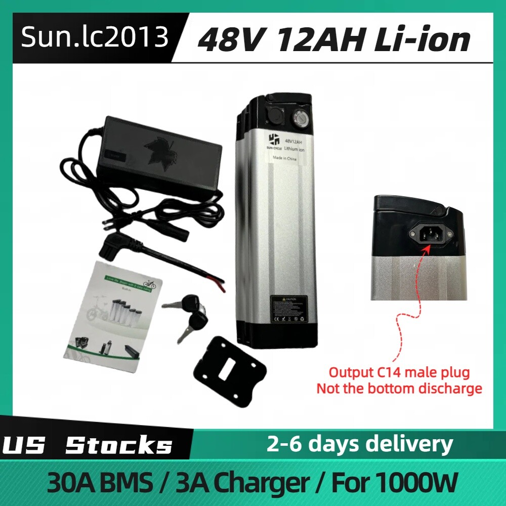 48V 12Ah EBIKE Battery Pack Lithium Ion BMS Electric Bicycle 1000W