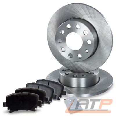 BREMSSCHEIBEN VOLL Ø256 + BREMSBELÄGE HINTEN FÜR AUDI A3 8P VW CADDY 3