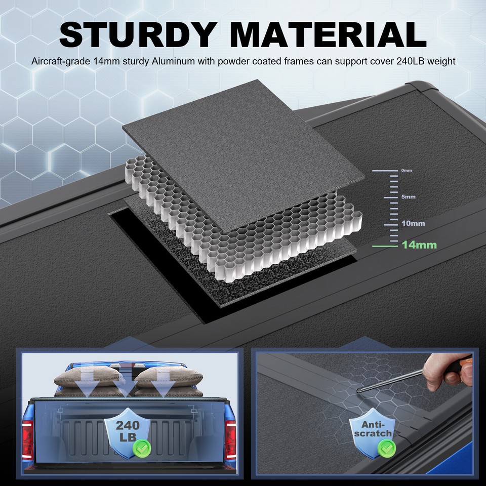 5.8FT Bed Hard Truck Tonneau Cover For 0724 GMC Sierra Chevrolet