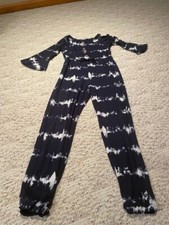 Joiner stretchy navy white romper button size M Belle du Jour pants top free shp