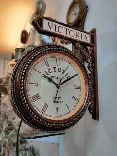New London Victoria Station Hanging Wall Clock Double Sided Office Decor Gift