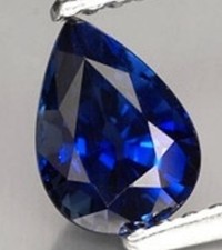 LAB CREATED BLUE SAPPHIRE 6 X 4 MM PEAR CUT BEAUTIFUL COLOR AAA