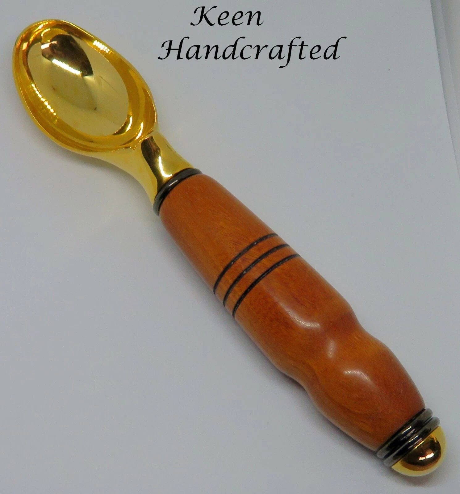 ix - Keen Handcrafted Cherrywood Gold T/N with Gun Metal Accents Ice Cream Scoop
