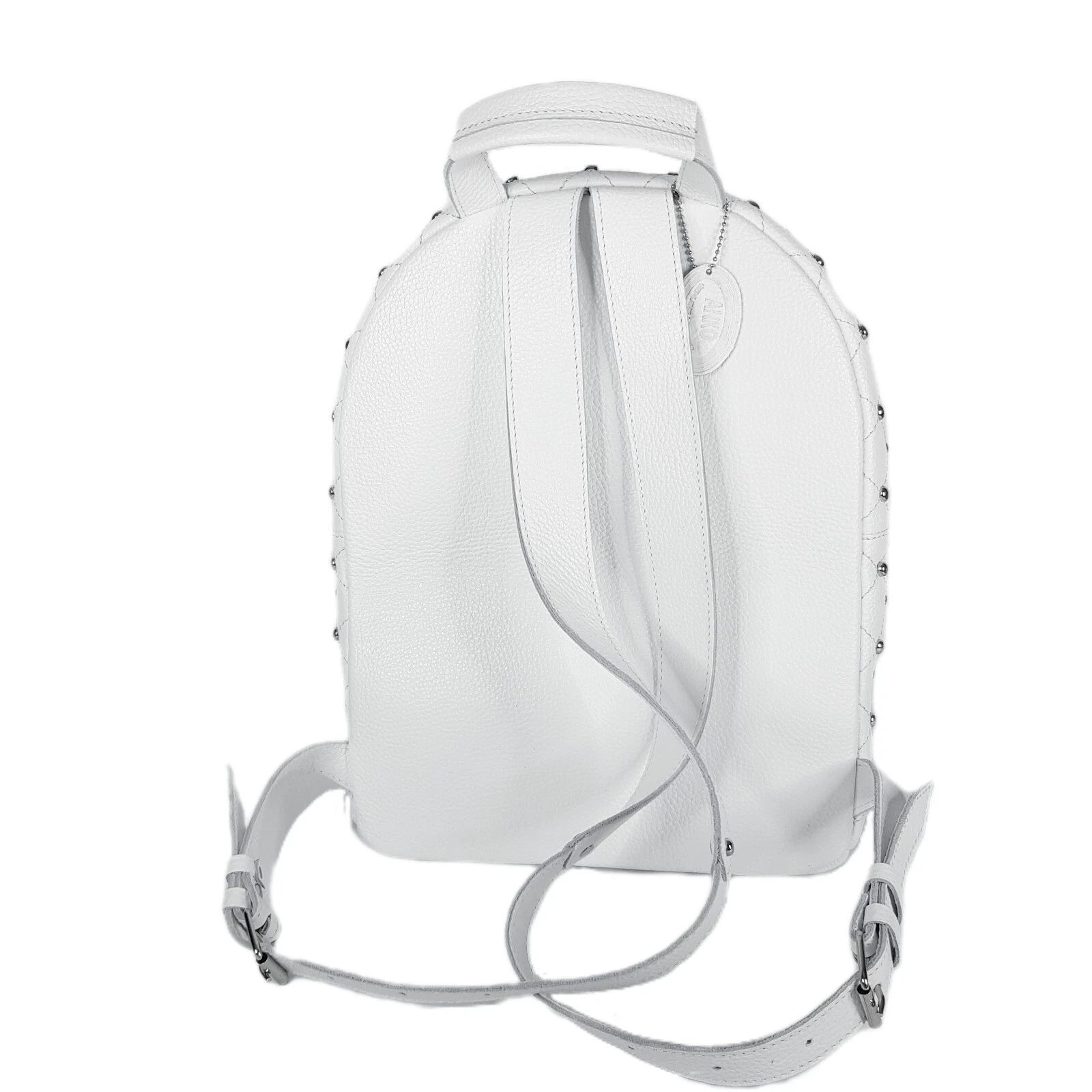 COACH Zaino donna fatto a mano in VERA pelle ciottolata bianco borsa laidies