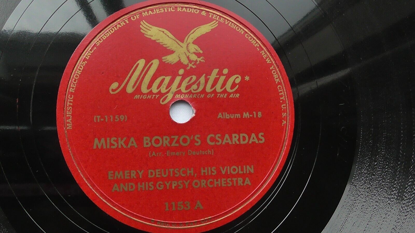 Emery Deutsch 78rpm Single Latin 10-inch Majestic Records #1153 Miska Borzo's