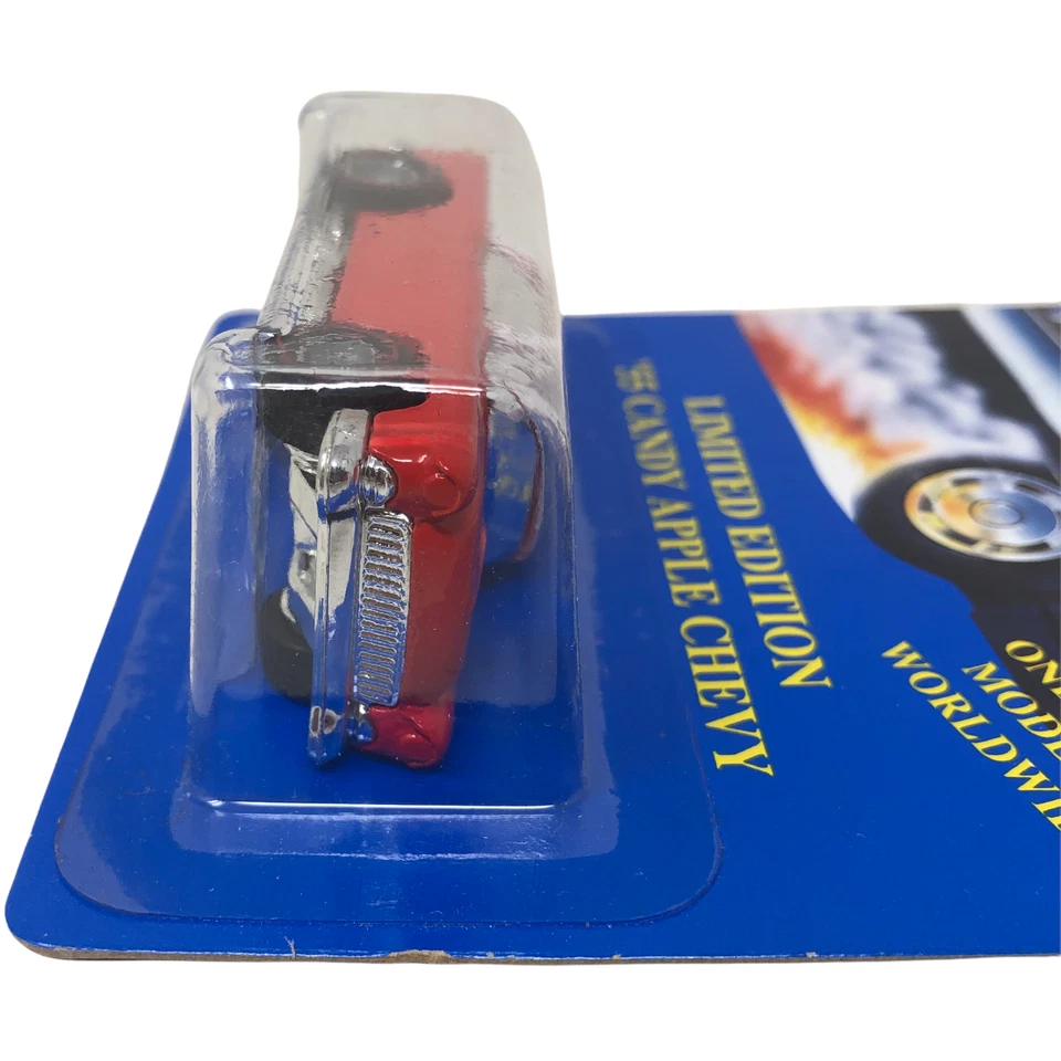 Tarjeta azul de colección nueva en paquete Hot Wheels 1955 Candy Apple Chevy limitada solo 5000 hecha 1991 Foto 3 de 4