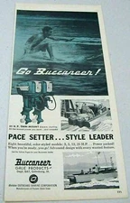 1957 Print Ad Buccaneer 25 HP Twin Outboard Motors Gale Products Galesburg,IL