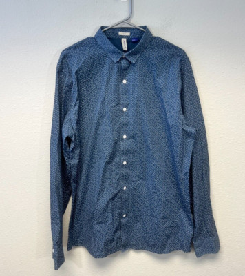 Artefact Button Down Long Sleeves Shirt Slim Fit Blue Men's Size XL