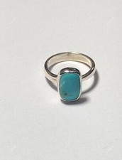 Gift For Her Natural Turquoises Band Valentine's Gift Ring Size 5 925 Silver