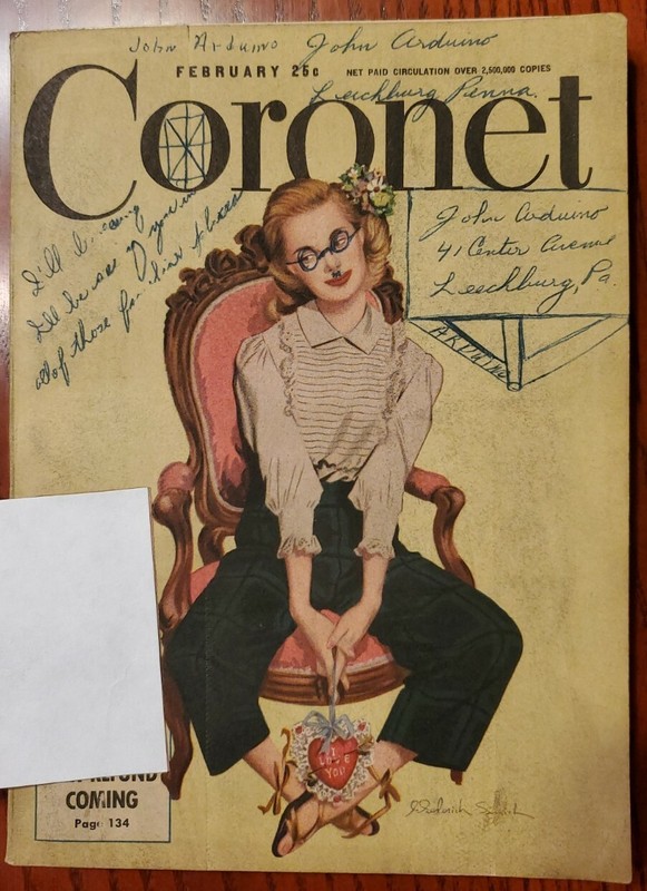 VINTAGE CORONET MAGAZINE: FEB 1949 "YOU HAVE A TAX REFUND COMING" COVER STORY