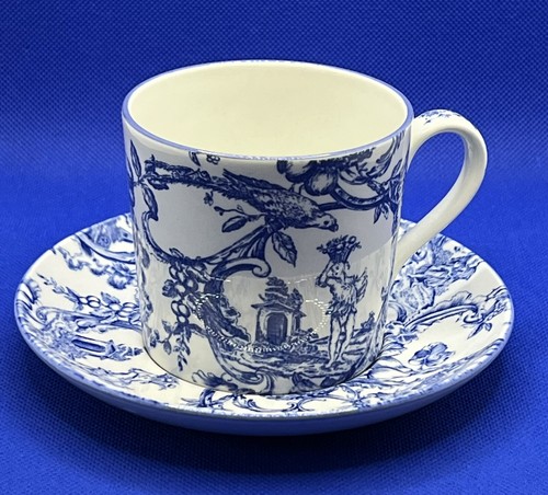 Spode Provincial Garden Blue Mug & Saucer Set