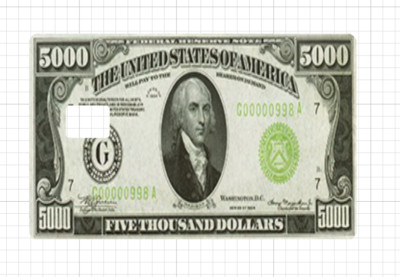 5000 Dollar Bill Credit Debit Card Skin Gift $5000 Money Replica ATM ...