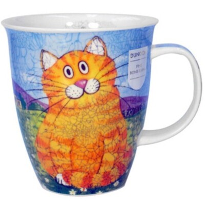 Dunoon Tasse Happy Cats rote Katze Nevis 0,48l Fine Bone China Porzellan