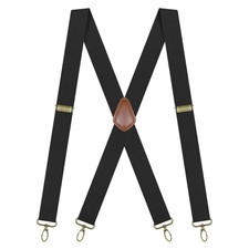 Mens Suspenders Leather Adjustable Elastic Y-Shaped Braces Hooks Pants Brace