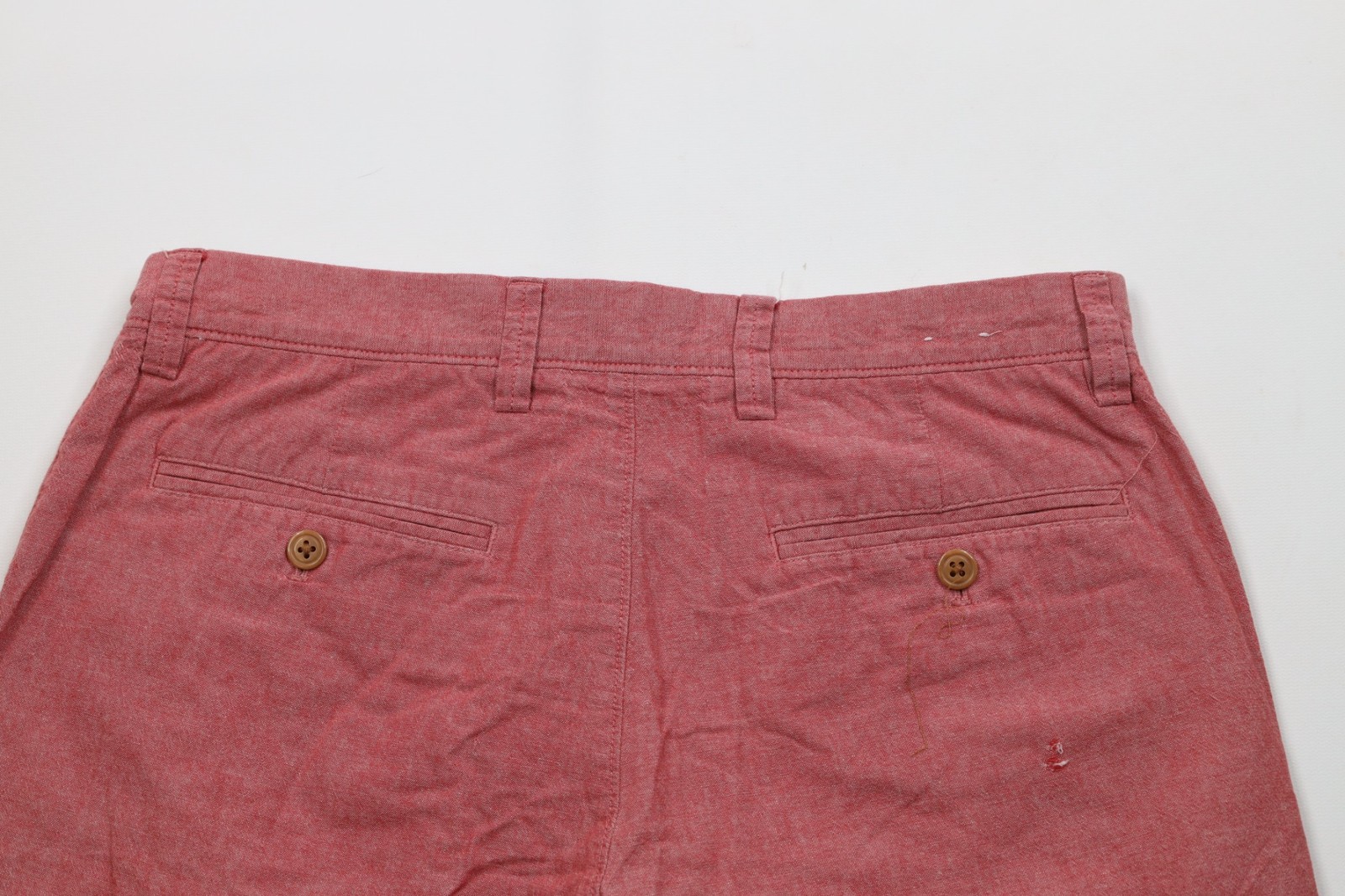 J Crew Rivington Mens Size 31 Faded Chambray Above Knee Chino Shorts Red Cotton image 8