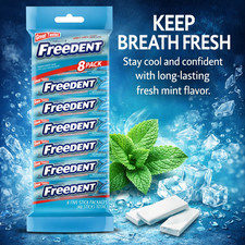 Wrigleys Freedent Chewing Gum Spearmint 8 Pac...