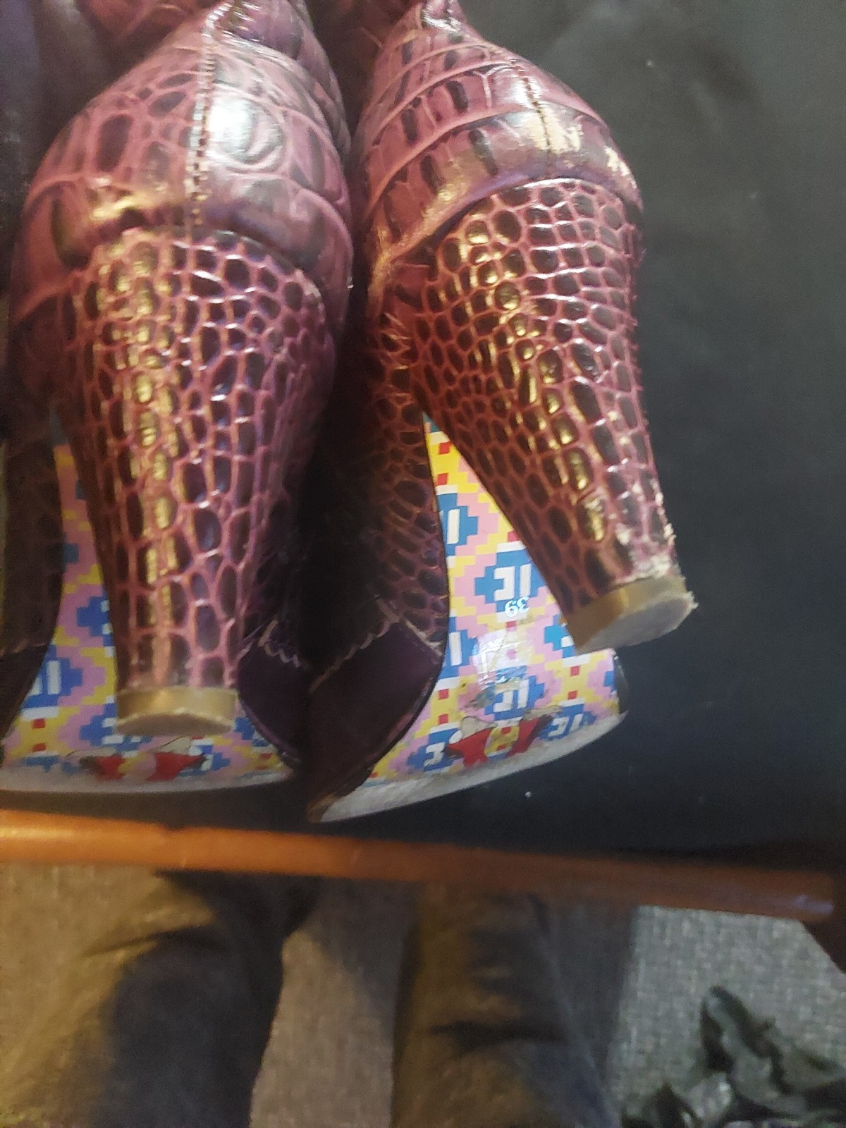 Irregular Choice Miaow Gold Purple Ankle Boots Size 38 UK 5 image 4