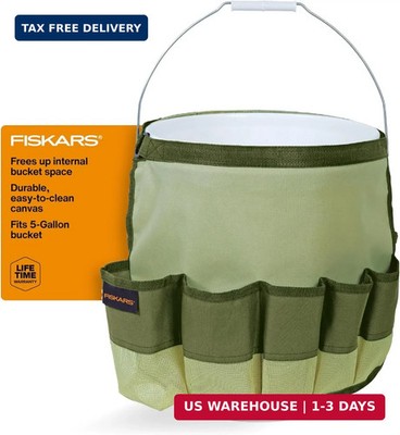 Fiskars Garden Tool Bucket Caddy 5 Gal, (Bucket and Tools Not Included)
