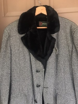Vtg  McGregor Mens Pile Lined  ( Collar & Lapel) Button Front Wool Coat Size 44