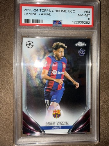2023-24 Topps Chrome UEFA Club Competitions - Lamine Yamal #64 RC *PSA 8*