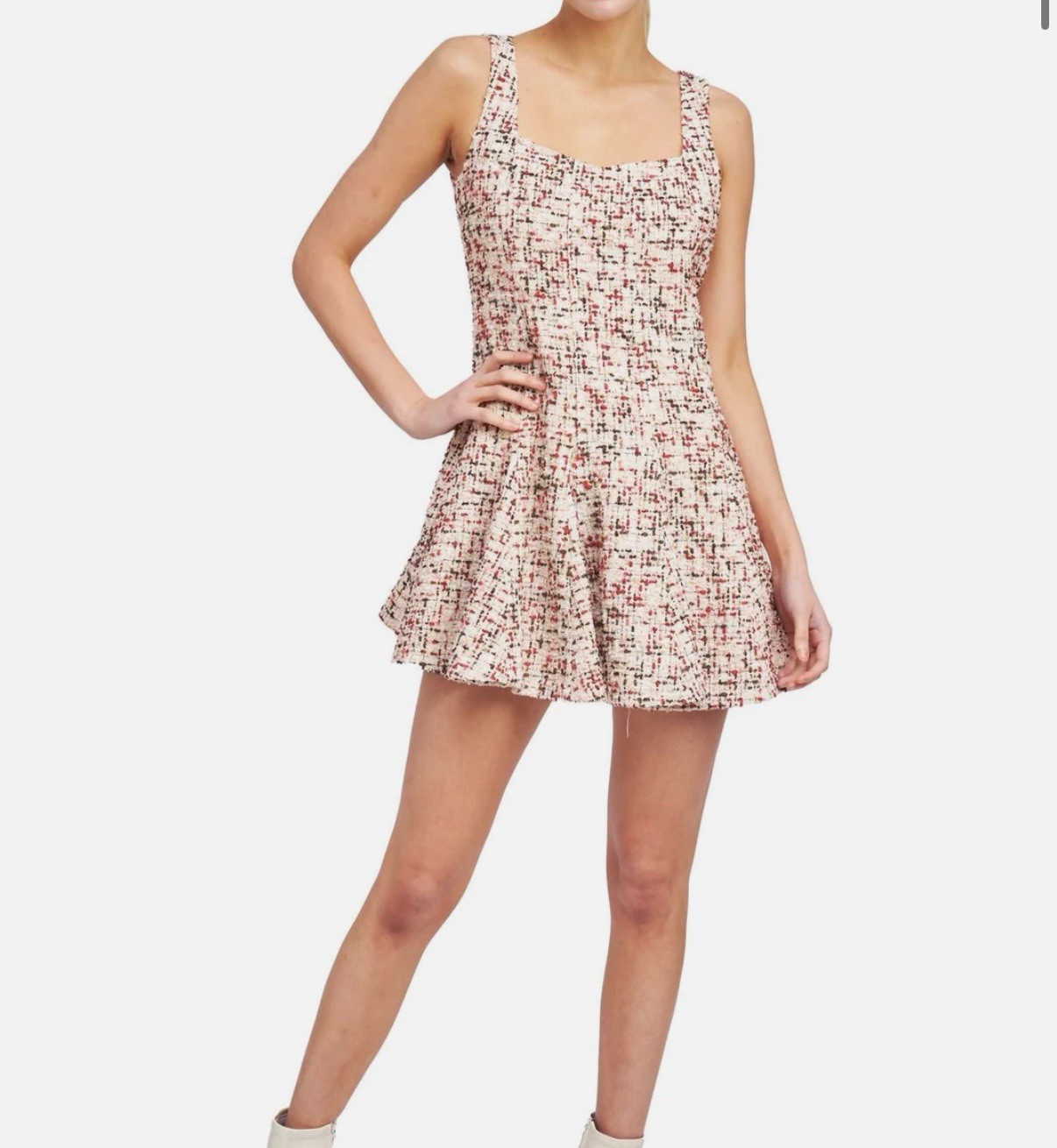 En Saison women’s Dress Size M Mini Tweed gold And Pink Everleigh