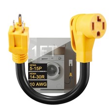 3 Prong to 4 Prong Dryer Adapter NEMA 14-30R Male to 10-30P Female