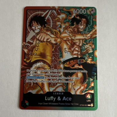 #ad Bandai One Piece Card Game Luffy amp; Ace ST13 001 Eng Alt Art Foil Leader 6000 $137.50