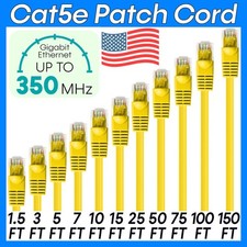 Yellow CAT5e Patch Cord RJ45 Ethernet Cat5e Cable Router LAN Internet Wire Lot