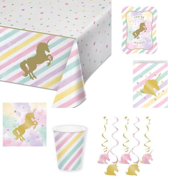 Partydeko Set Mittel Unicorn Sparkle FüR 8 Kinder, Partydeko-image