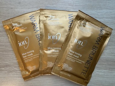 Ion Anti Brass Blue Toning Hair Mask Brunette 1oz Color Correction Toner x3