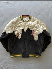 Rare KAPITAL Sukajan Jacket Black Velvet Embroidered Map XL New