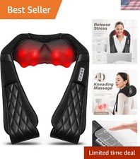 Black Shiatsu Neck  Back Massager with Heat   Portable Massage for Pain Relief