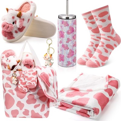 FillTouch Mother Cow Gifts Women Cow Stuff Stainless Tumbler Lid Blanket Socks