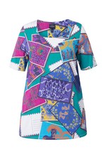 Ulla Popken Damen große Größen Slinkyshirt Postkarten Design Carré Ausschnitt