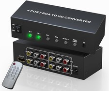 Multiple RCA to HDMI Converter - 4 Port Red White Yellow Composite Component to