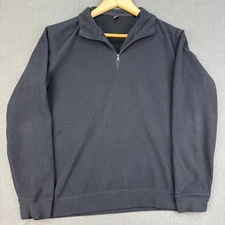 Uniqlo Pullover Men's Size M Black Heattech Fleece 1/4 Zip Long Sleeve Top