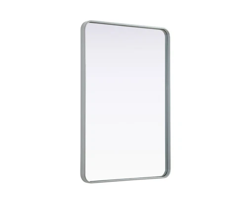 Elegant Decor Contour Metal Rectangle Mirror 28X42 In Silver - Picture 4 of 11