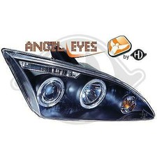 Paire de phares avant TUNING FORD FOCUS 04-08 lampes noires H1 angel eyes