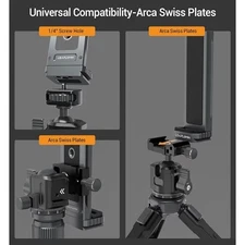 LEAPLUMIN Universal Phone Mount Tripod Adapter with Cold Shoe Arca Swiss Plates