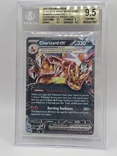 BGS 9.5 Charizard ex 196 Sv: Scarlet & Violet Promo Holo Pokémon TCG 2025