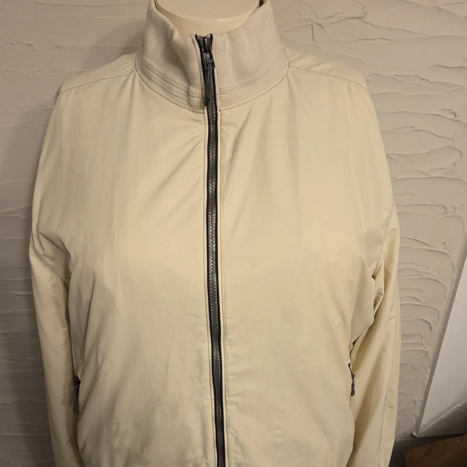 vintageTommy Bahama Beige Full Zip Stand-Up Collar Men's Jacket XL Casual