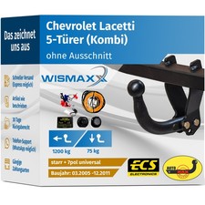 ANHÄNGERKUPPLUNG starr für Chevrolet Lacetti 05-11 +7pol E-Satz ABE