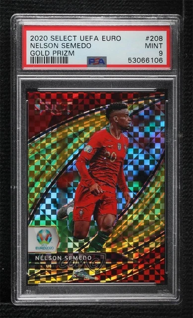 2020 Select UEFA Euro Preview Field Level Gold Prizm /10 Nelson Semedo PSA 9