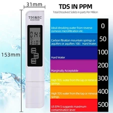 TDS Meter Digital Tester Water Quality Testing Kits Drinking Water 0-9990ppm