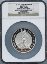 2014 G.Britain Britannia High Relief S10PND NGC PR70DCAM