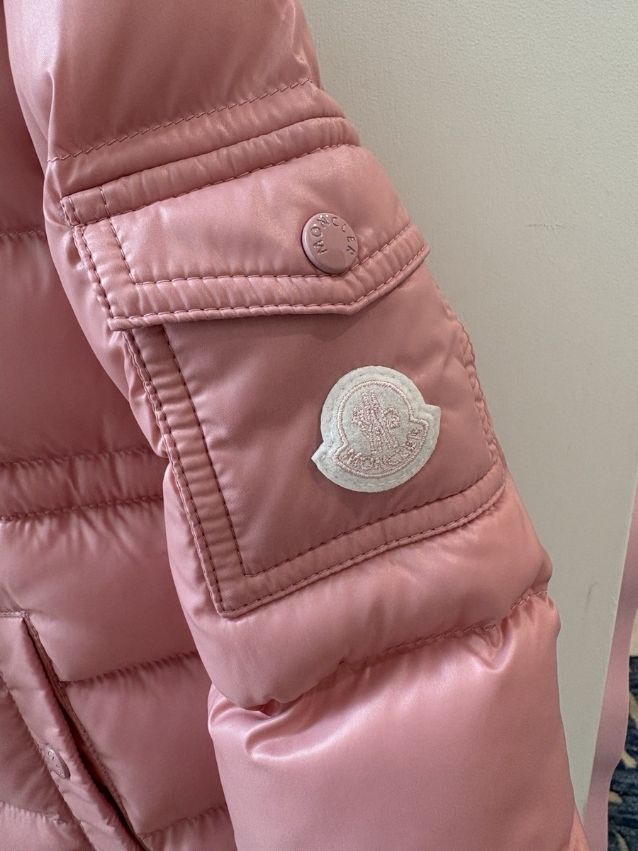 Moncler Girls Maire Giubbotto Hooded Down Jacket Pink Sz 3Y $600